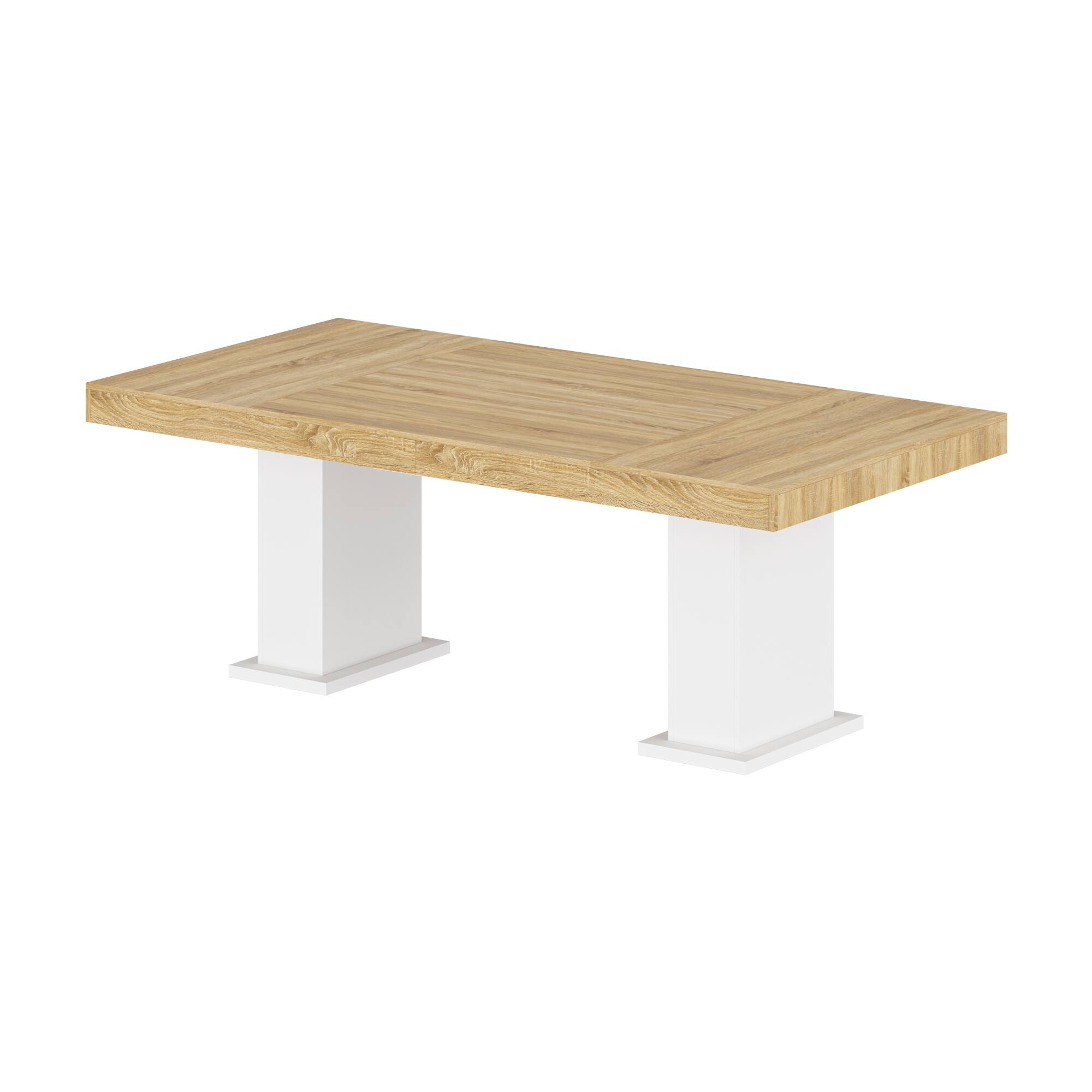 Left. FUFU&GAGA - FUFU&GAGA Modern Office Desk - Spacious Workstation for Home & Corporate Use - Wooden & White.