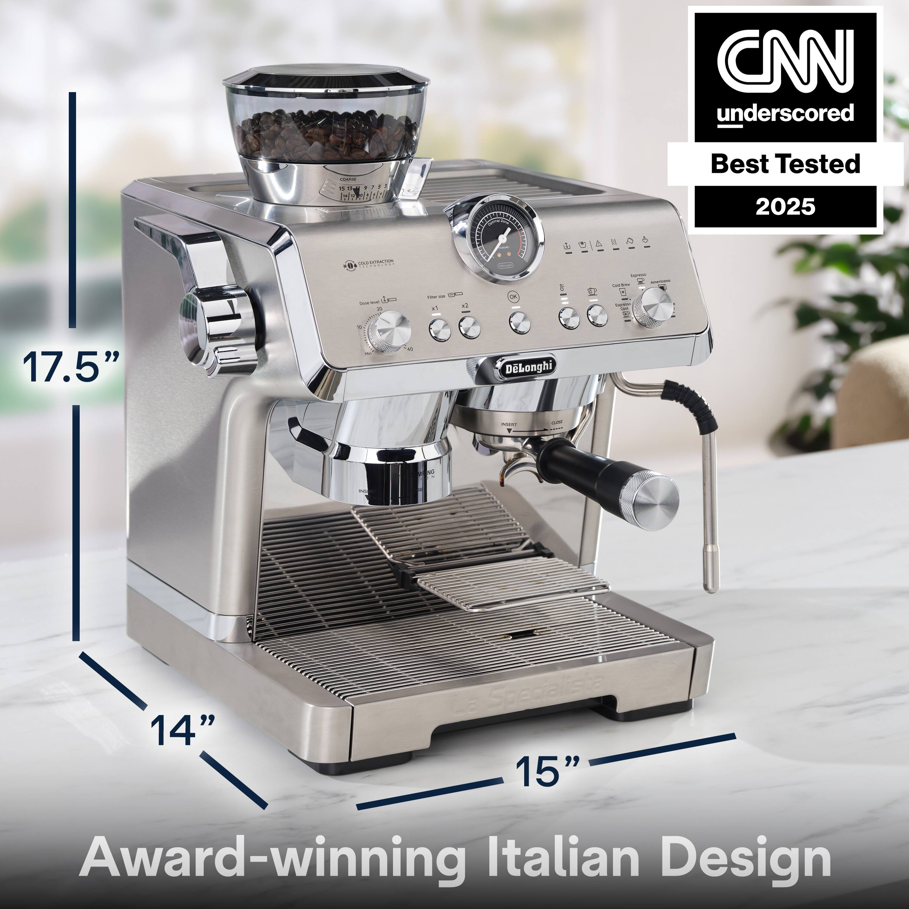 CNN Underscored - Best Tested 2025 - DeLonghi Specialista Award-Winning Italian Design