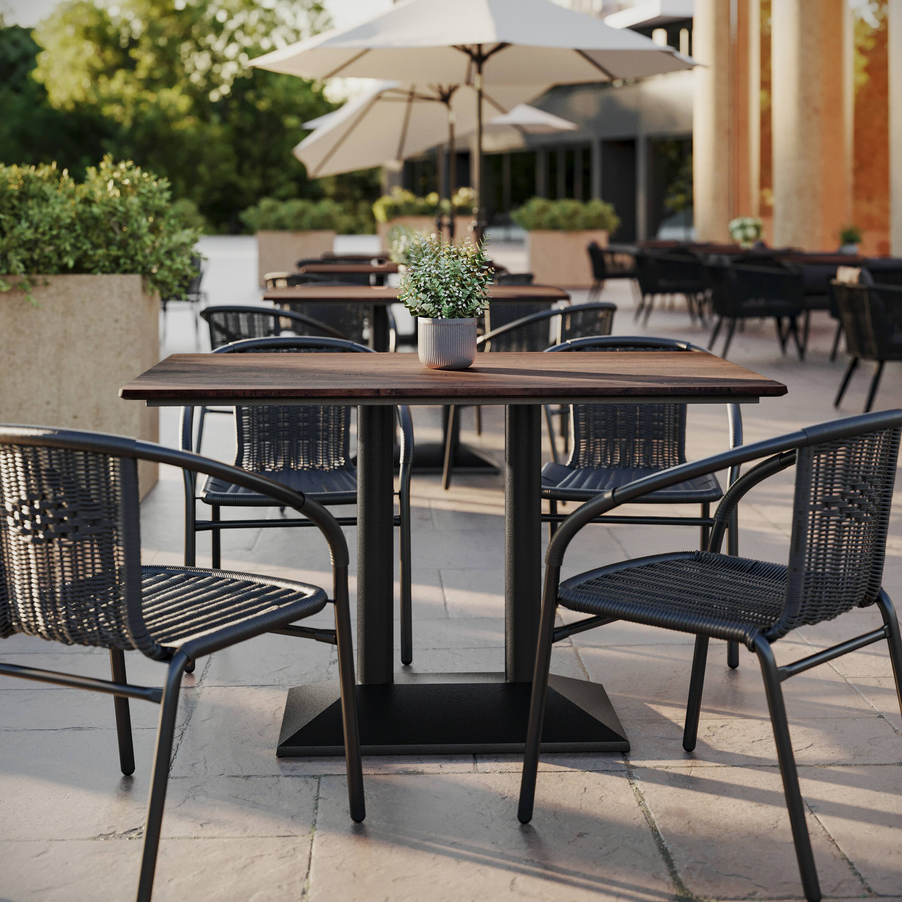 Alt View 4. Emma + Oliver - PureShield HPL Wrapped Tabletop, Seamless Edge, Scratch & Stain Resistant, Commercial Grade - Dark Brown.