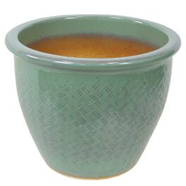 Sunnydaze - 15 in Ocean Villa High-Fired Glazed Ceramic Planter - Seaside Dreams