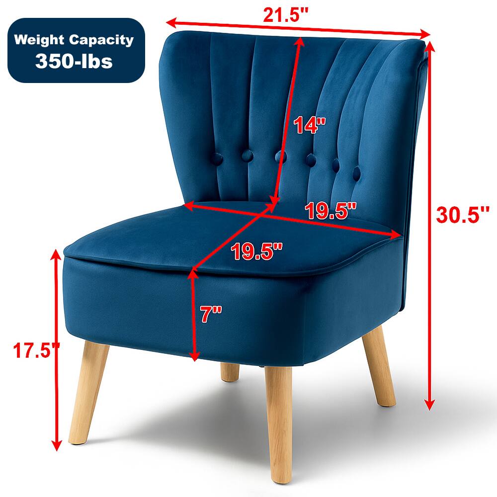 Weight Capacity: 350-lbs

Dimensions:
- Height: 30.5"
- Width: 21.5"
- Depth: 19.5"
- Seat Height: 17.5"
- Seat Depth: 19.5"
- Back Height: 14"
- Arm Height: 7"