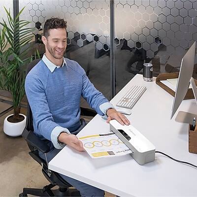 Alt View 4. Fellowes - Halo 95 Thermal & Cold Laminator, 9.5" Width - Light Gray/Silver/White.