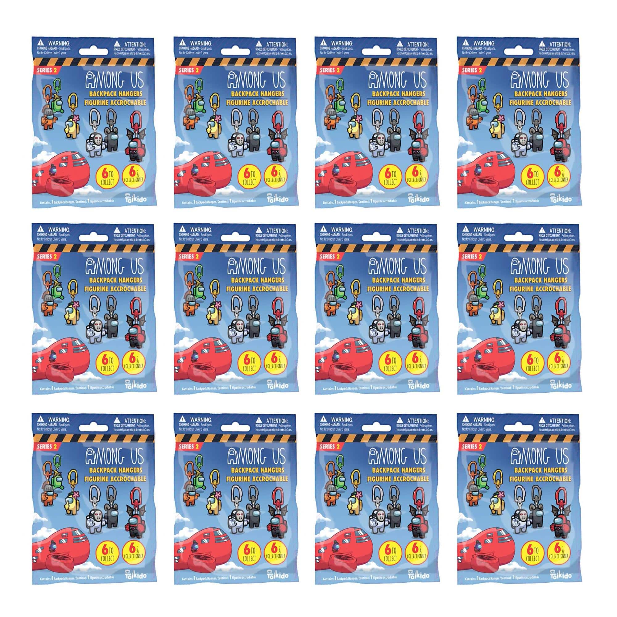 Just Toys LLC - Among Us Series 2 Backpack Hanger | Set of 12