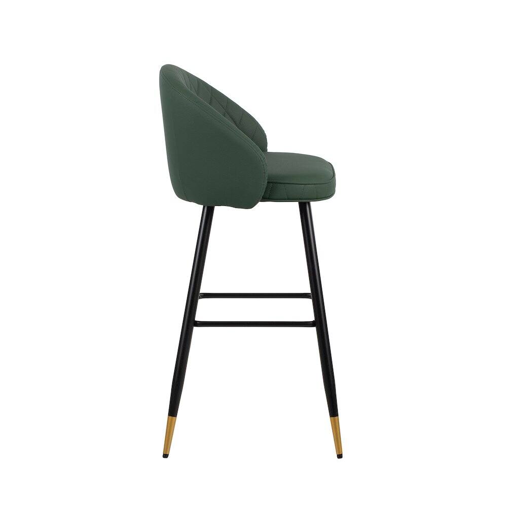 Back. New Classic Furniture - New Classic Furniture Oliver Vegan Leather Bar Chair in Green (Set of 4) - Green.
