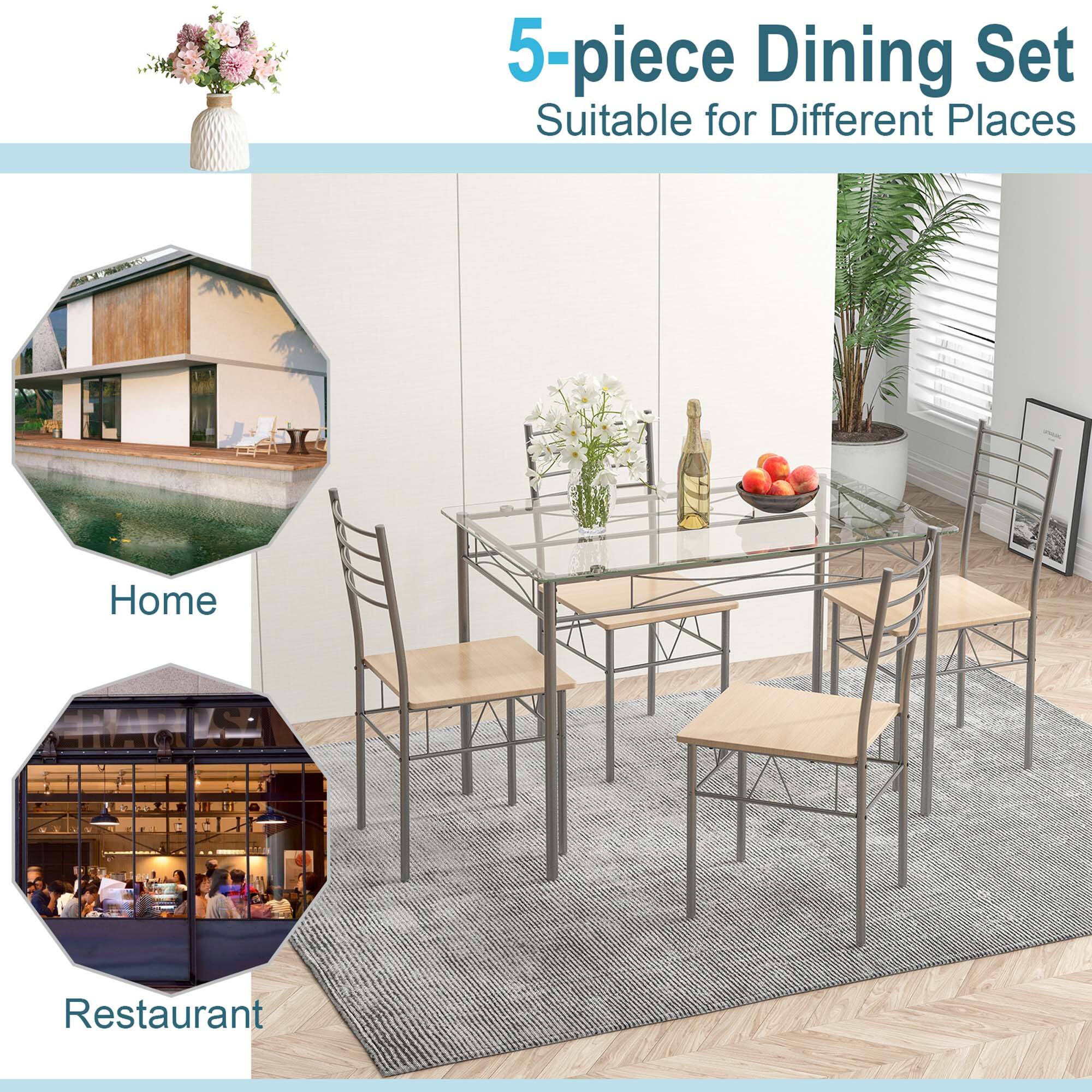 5-piece Dining Set Suitable for Different Places: Home, Restaurant, and Other Locations.