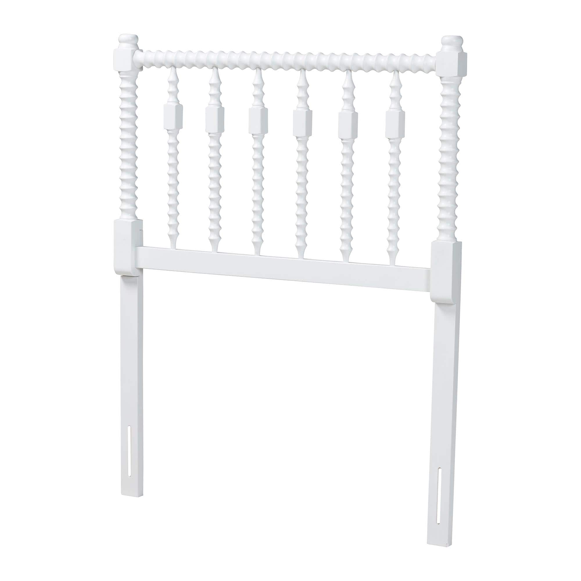 Baxton Studio - Juliette Turned Spindle Headboard - Crafted Wood Panel with Decorative Spoke Design for Cottage Farmhouse Bedroom, Twin - White price history on PriceWatchPro