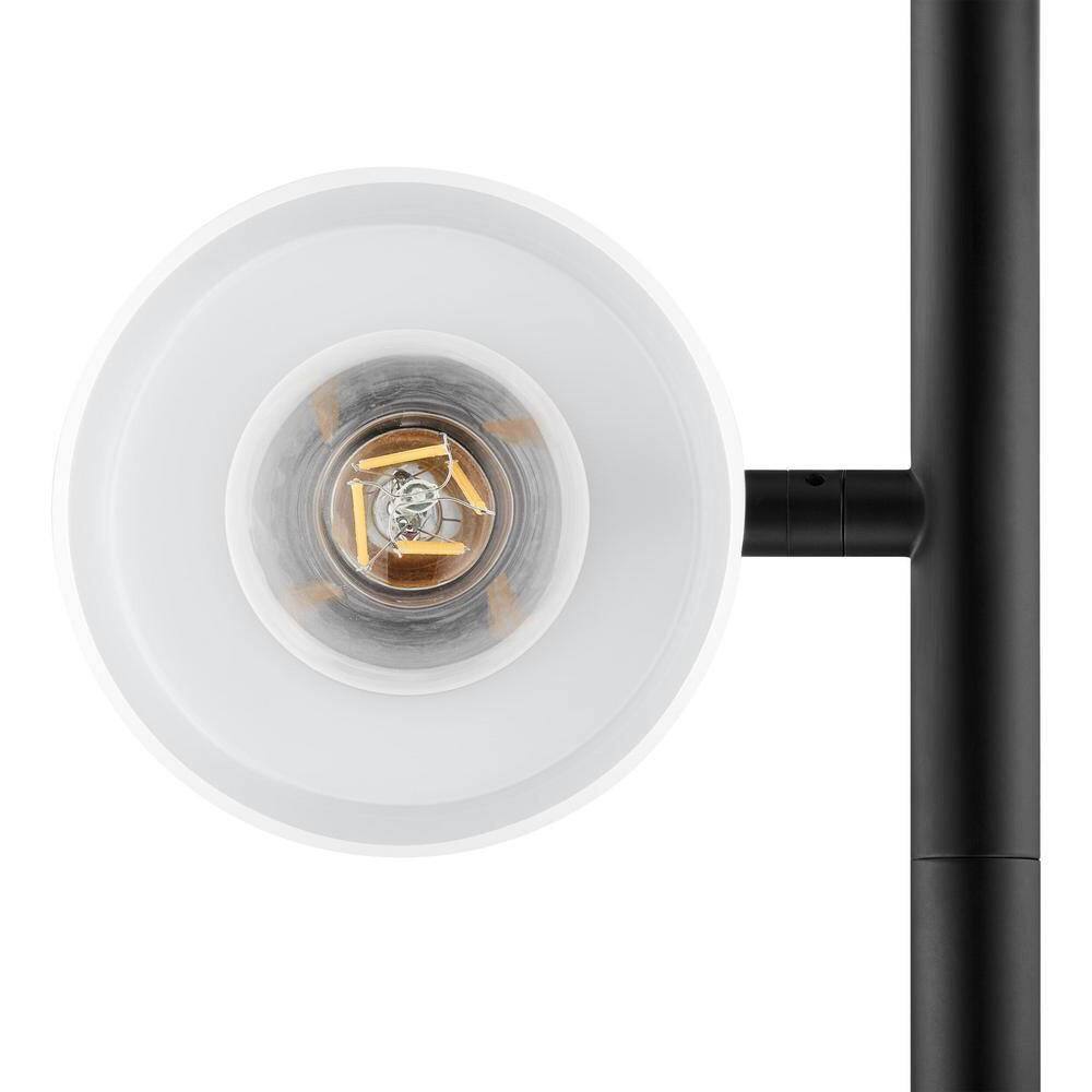 Alt View 1. Hivvago - Modern 3-Light Floor Lamp in Black Metal Finish with White Plastic Shades - Black, White.