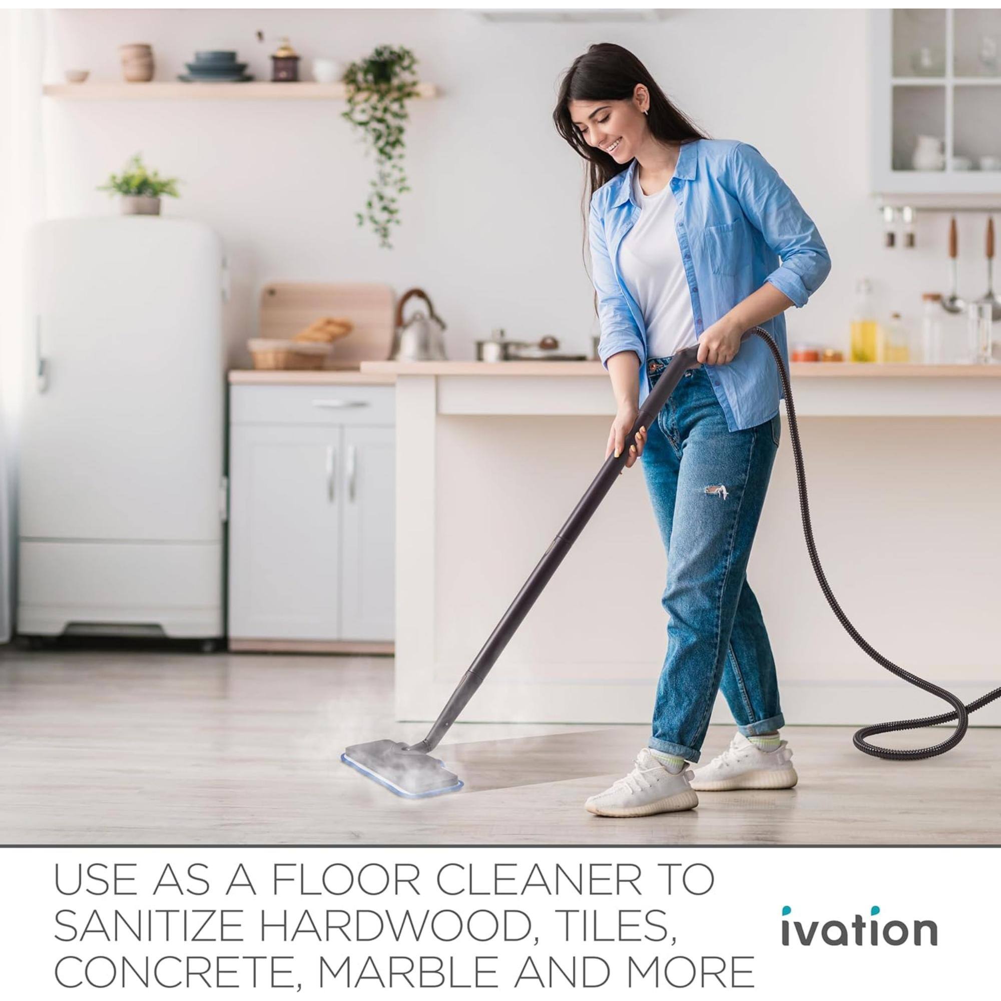 USE AS A FLOOR CLEANER TO SANITIZE HARDWOOD, TILES, CONCRETE, MARBLE AND MORE ivation