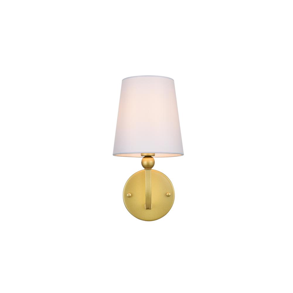 Alt View 1. Living District - Colson 1 light Brass and Clear Bath Sconce - Brass And Clear.