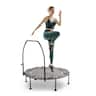 Sunny Health & Fitness - Active 48-Inch Fitness Trampoline with Adjustable Handlebar - Black