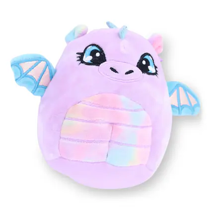 Front. Kellytoy - Squishmallow 5 Inch Plush | Devra the Dragon - Pink.