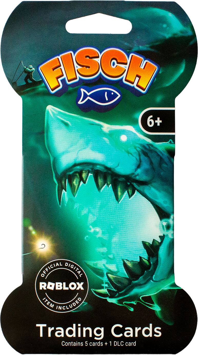 FISCH 6+ OFFICIAL DIGITAL ROBLOX ITEM INCLUDED  
Trading Cards  
Contains 5 cards + 1 DLC card