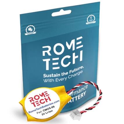 1 YEAR WARRANTY ? SUPPORT ROME TECH
Sustain the Future, With Every Charge
ROME TECH
RomeTechBatteries.com
Part: CMOS-09
3V Li-lon