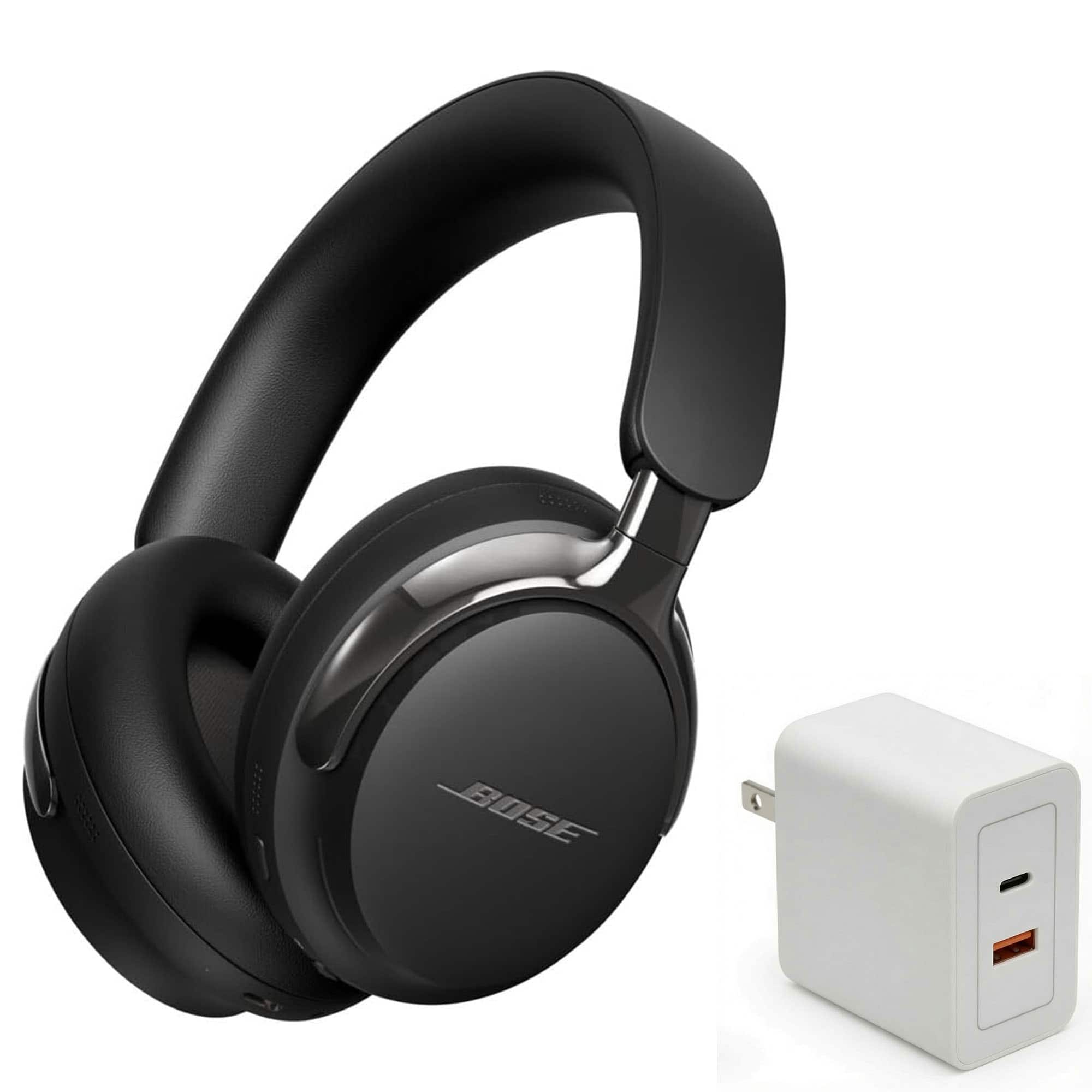 Bundle - Bose - QuietComfort Ultra Bluetooth Headphones (2nd Gen) with Fast Charger, Noise Cancelling - Black