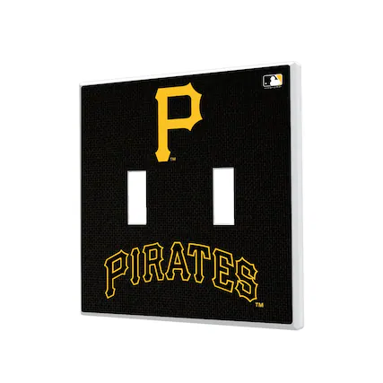 Front. Keyscaper - Pittsburgh Pirates Solid Design Double Toggle Light Switch Plate - Multicolor.