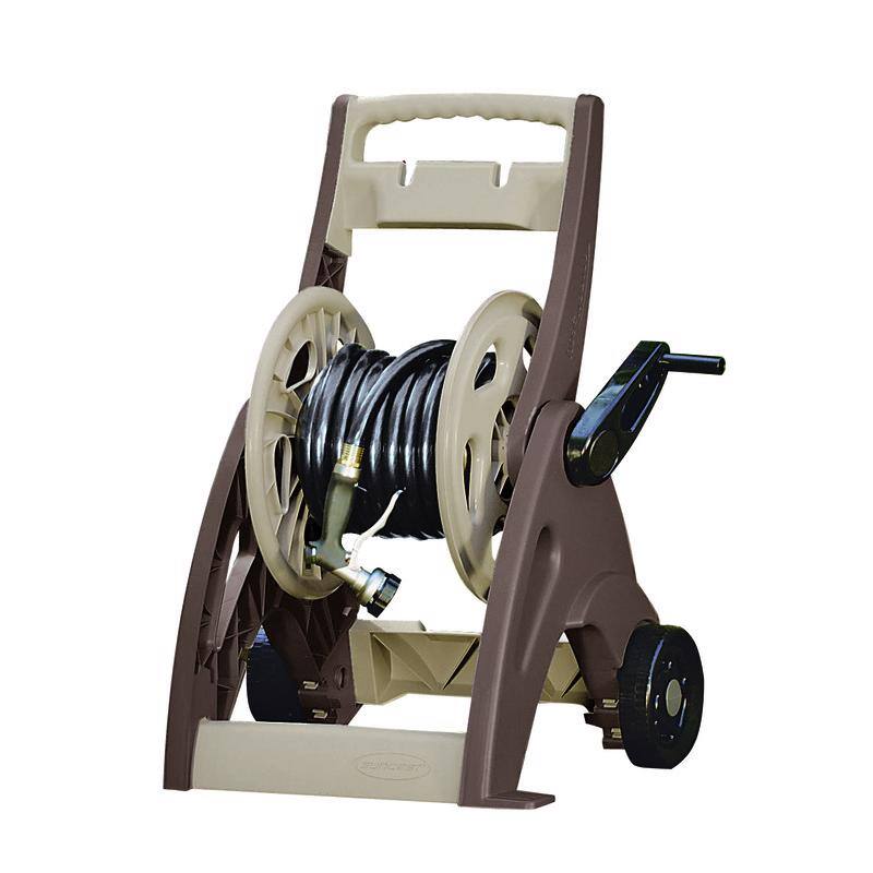 Angle. Suncast - Suncast Hosemobile 175 ft. Beige Retractable Wheeled Hose Reel Cart.
