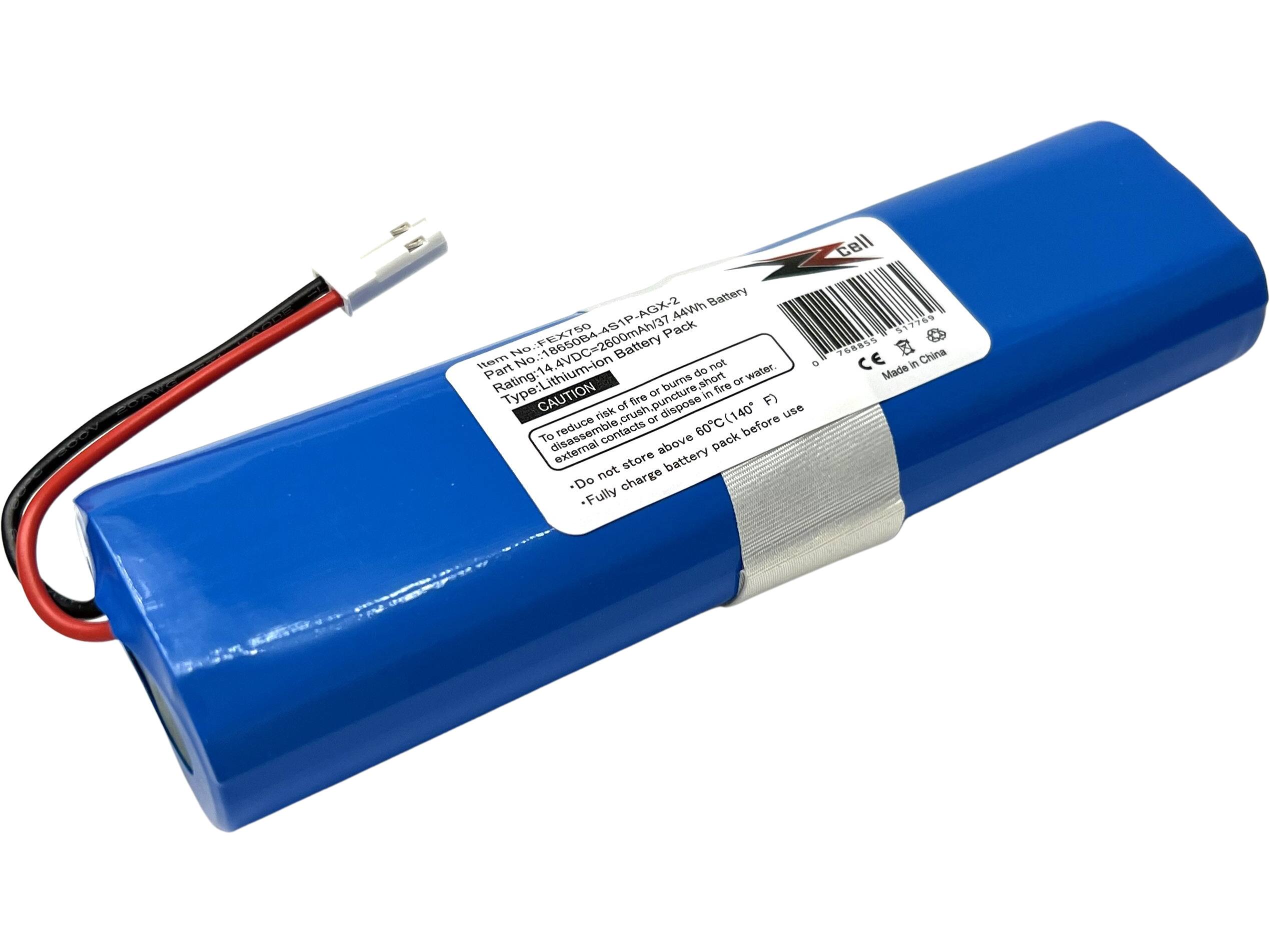 Cell Battery 44Wh 50 Pack  
Item No.: 18650-2800mAh/37  
Rating: 14.4VDC  
Type: Lithium-ion Battery  
CAUTION  
To reduce risk of fire or burns do not disassemble, crush, dispose in fire or water.  
Do not store battery pack above 60°C (140°F)  
Fully charge before use  
Made in China