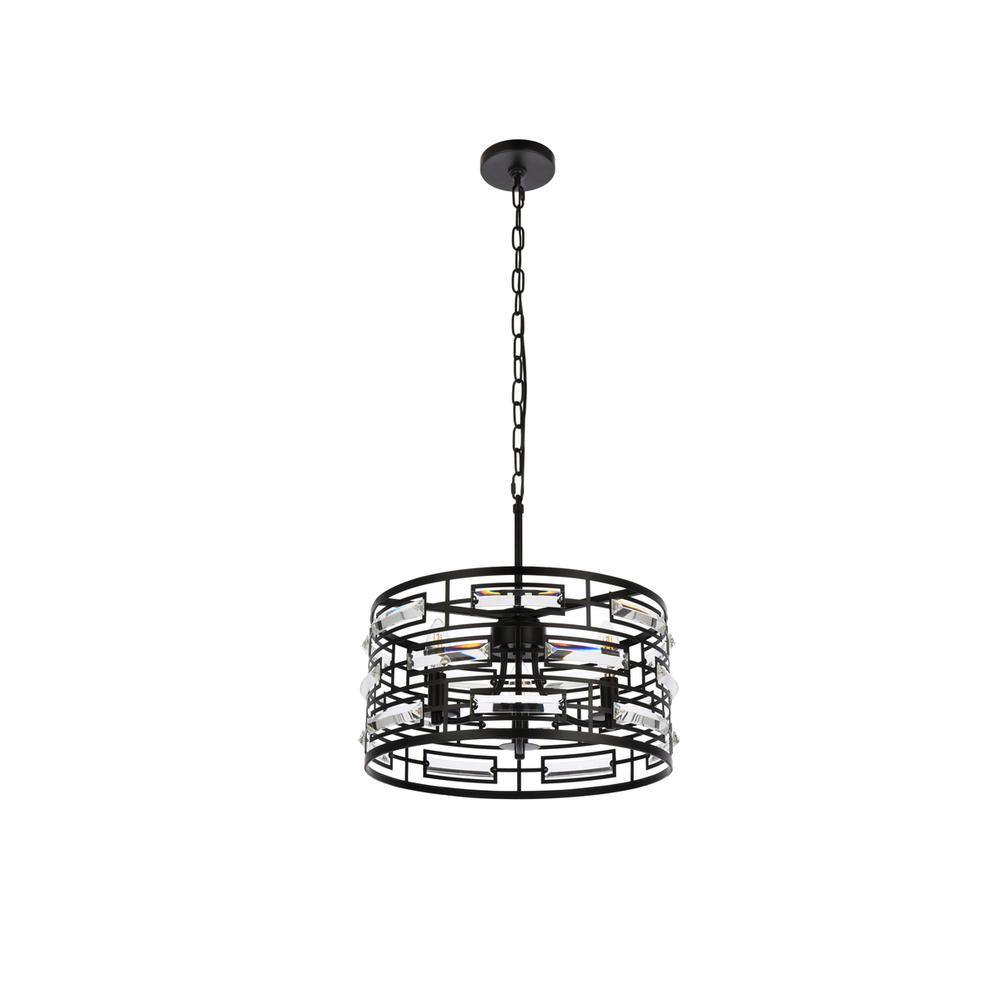 Back. Elegant Lighting - Kennedy 16.5 inch pendant in black - Black.