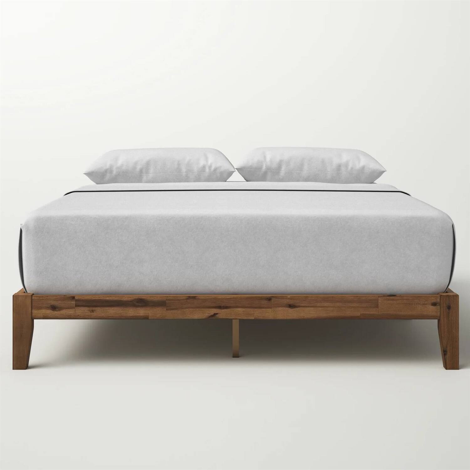 Back. Hivvago - Hivvago King Simple Modern Solid Wood Platform Bed Frame - Brown.