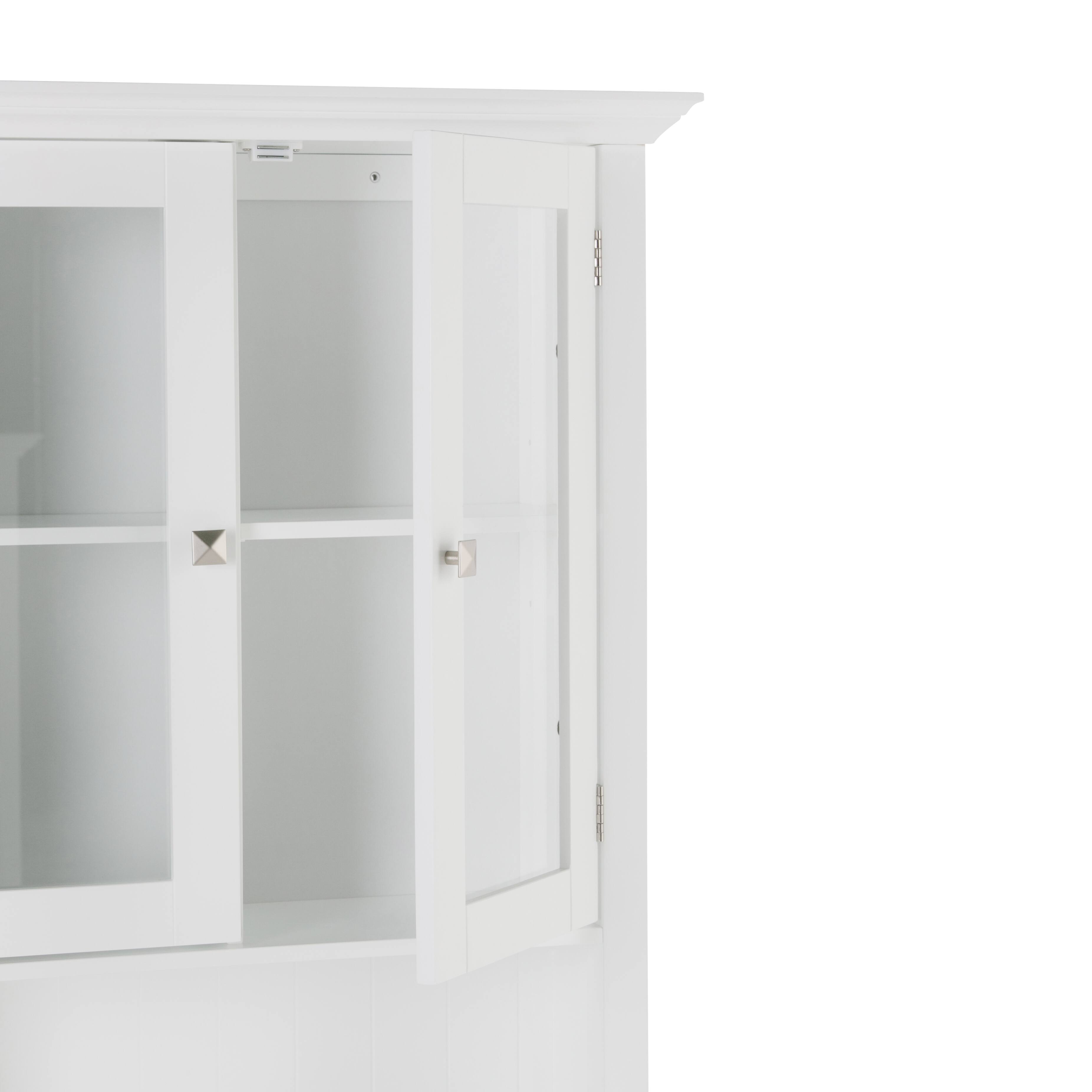 Alt View 2. Simpli Home - Acadian 68.4 inch H x 27.6 inch W Over The Toilet Space Saver Bath Cabinet in Pure White - Pure White.