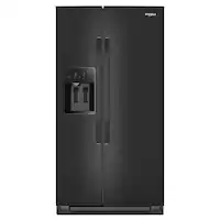 Whirlpool - 21 Cu. Ft. Side-by-Side Counter-Depth Refrigerator with In-Door Ice & Water - Black - Front_Zoom