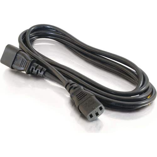 C2G - 757120031437 03143 10-feet (3m) Power Extension Cord - 18 AWG - IEC320C14 Male to IEC320C13 Female - TAA Complia - Black