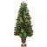 Front. Costway - 4ft Pre-Lit Christmas Entrance Tree In Urn w/ 60 LED Light Red Berries Pine Cone - Green.