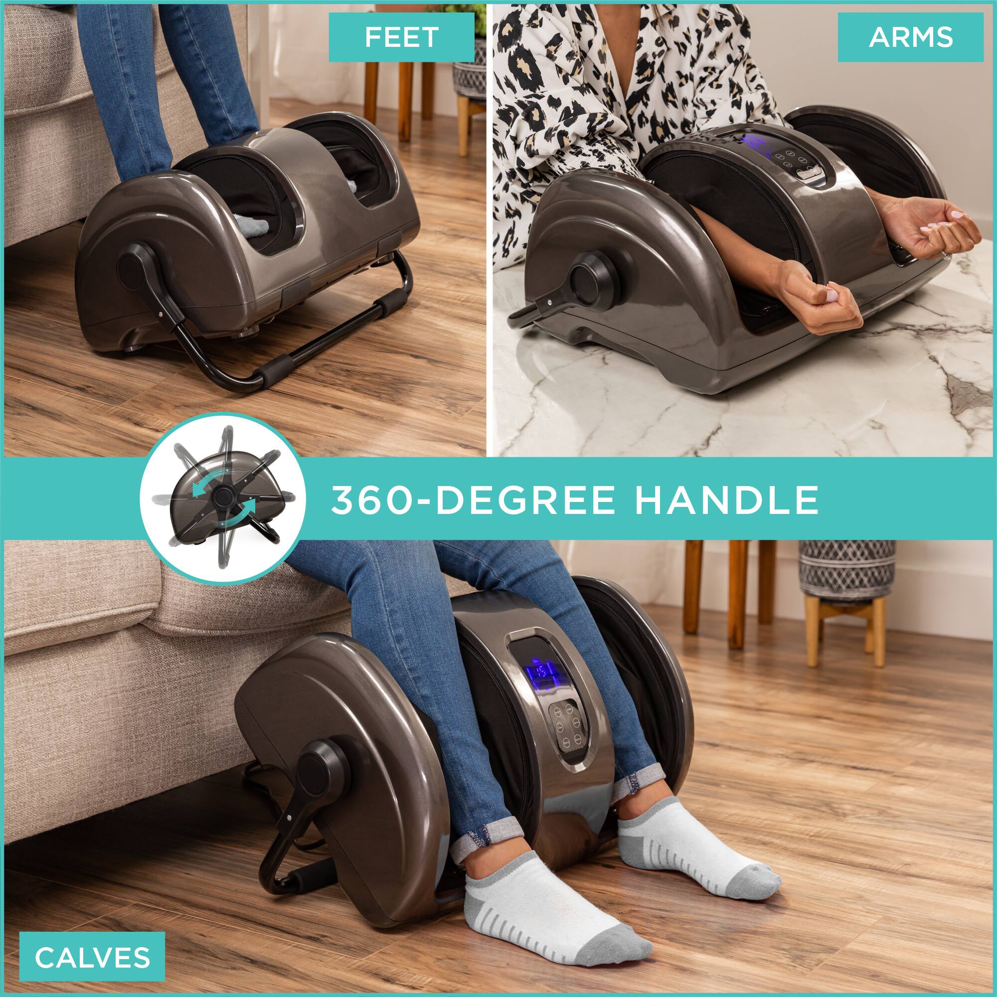 FEET, ARMS, CALVES, 360-DEGREE HANDLE