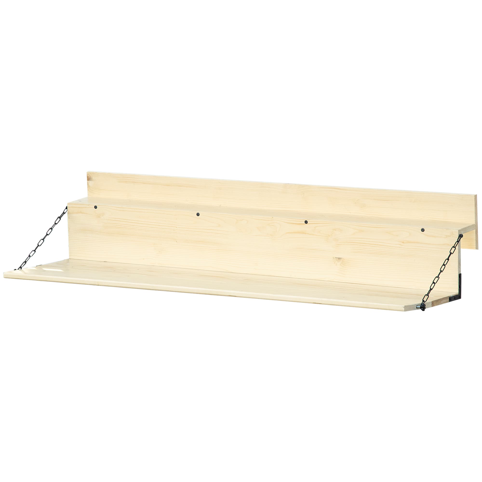 Outsunny - Balcony Table, Spruce Wood Foldable Railing Bar, Serving Table & Desk - Natural Wood