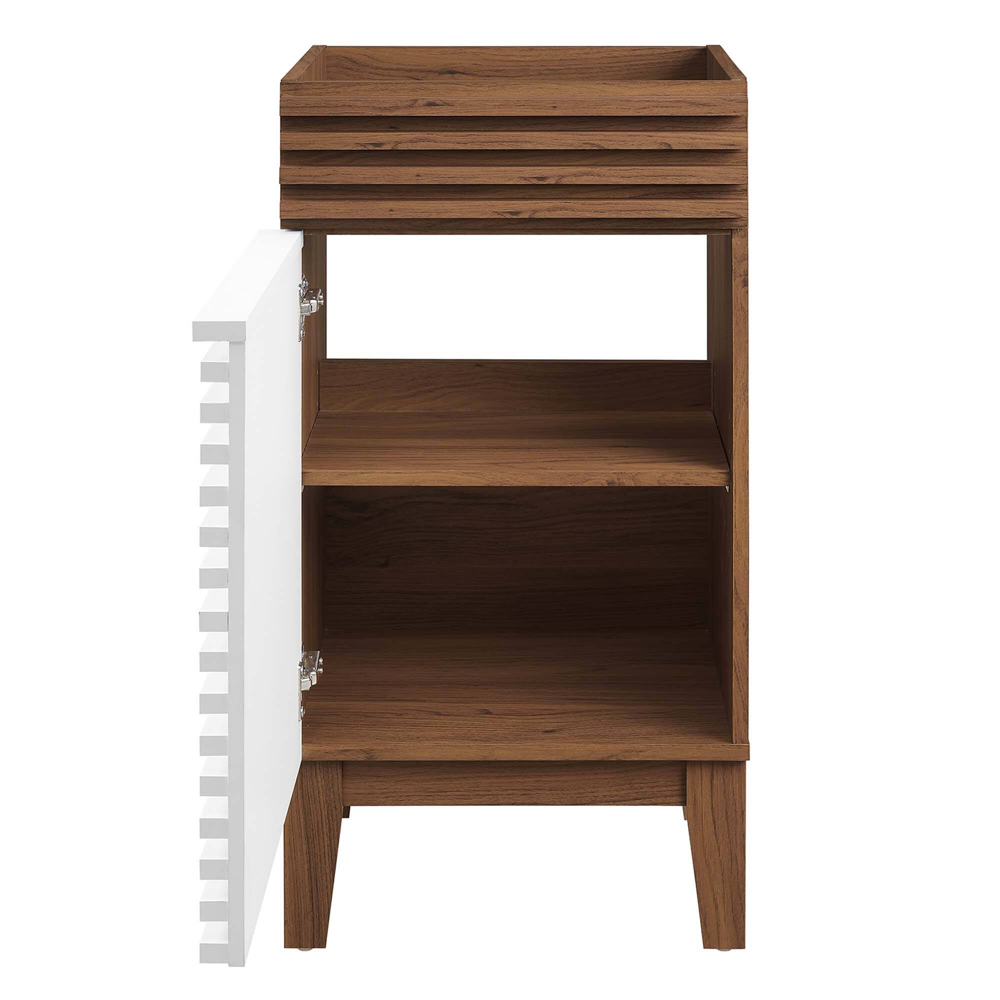 Alt View 4. Modway - Render 18" and 24" Bathroom Cabinets Basin Not Included - White Walnut.