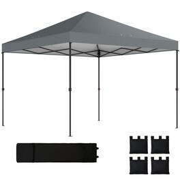 Outsunny - 10 x 10 ft Pop Up Canopy Tent with One Push Setup, Easy Setup Outdoor Portable Instant Canopy Shelter
