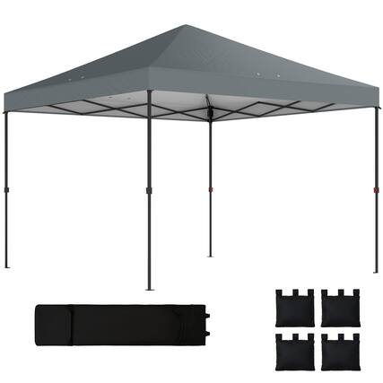 Front. Outsunny - 10 x 10 ft Pop Up Canopy Tent with One Push Setup, Easy Setup Outdoor Portable Instant Canopy Shelter.