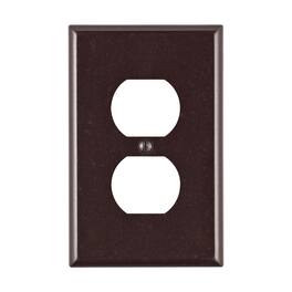Leviton - 1 gang Plastic Duplex Wall Plate 1 pk - Brown
