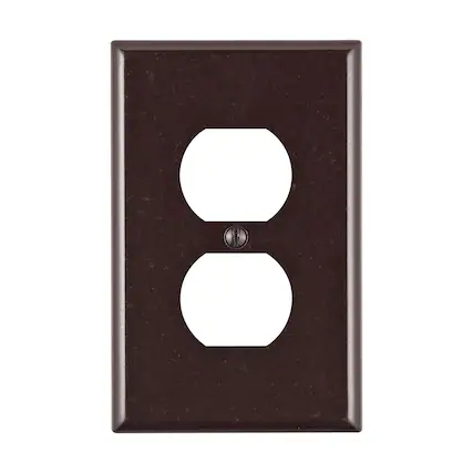 Front. Leviton - Leviton Brown 1 gang Plastic Duplex Wall Plate 1 pk - Brown.