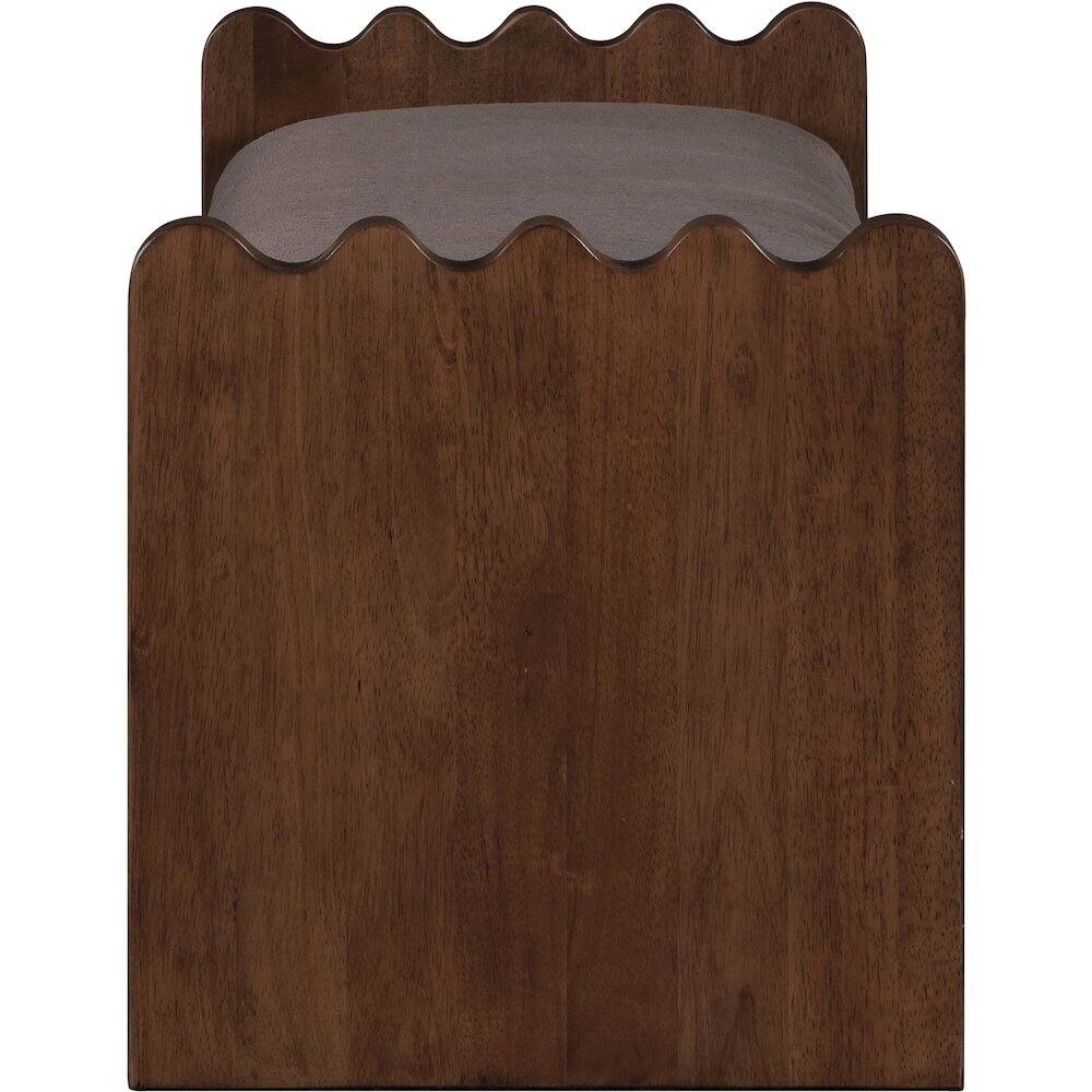 Alt View 3. Meridian Furniture - Sonia Brown Velour Fur Fabric Bench - Brown.