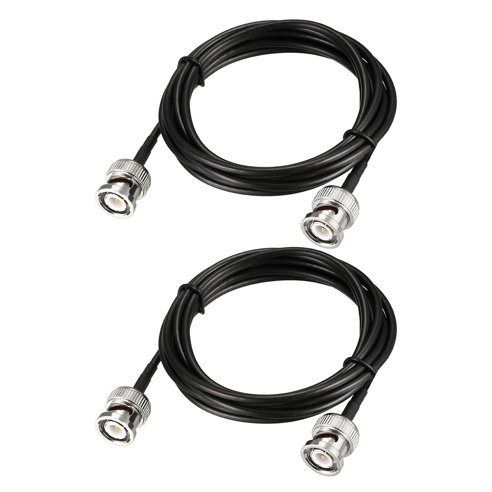 Front. Unique Bargains - BNC Male to Male Coaxial Jumper Cable 50 Ohm 6.6 Feet RG174 2pcs - Black.
