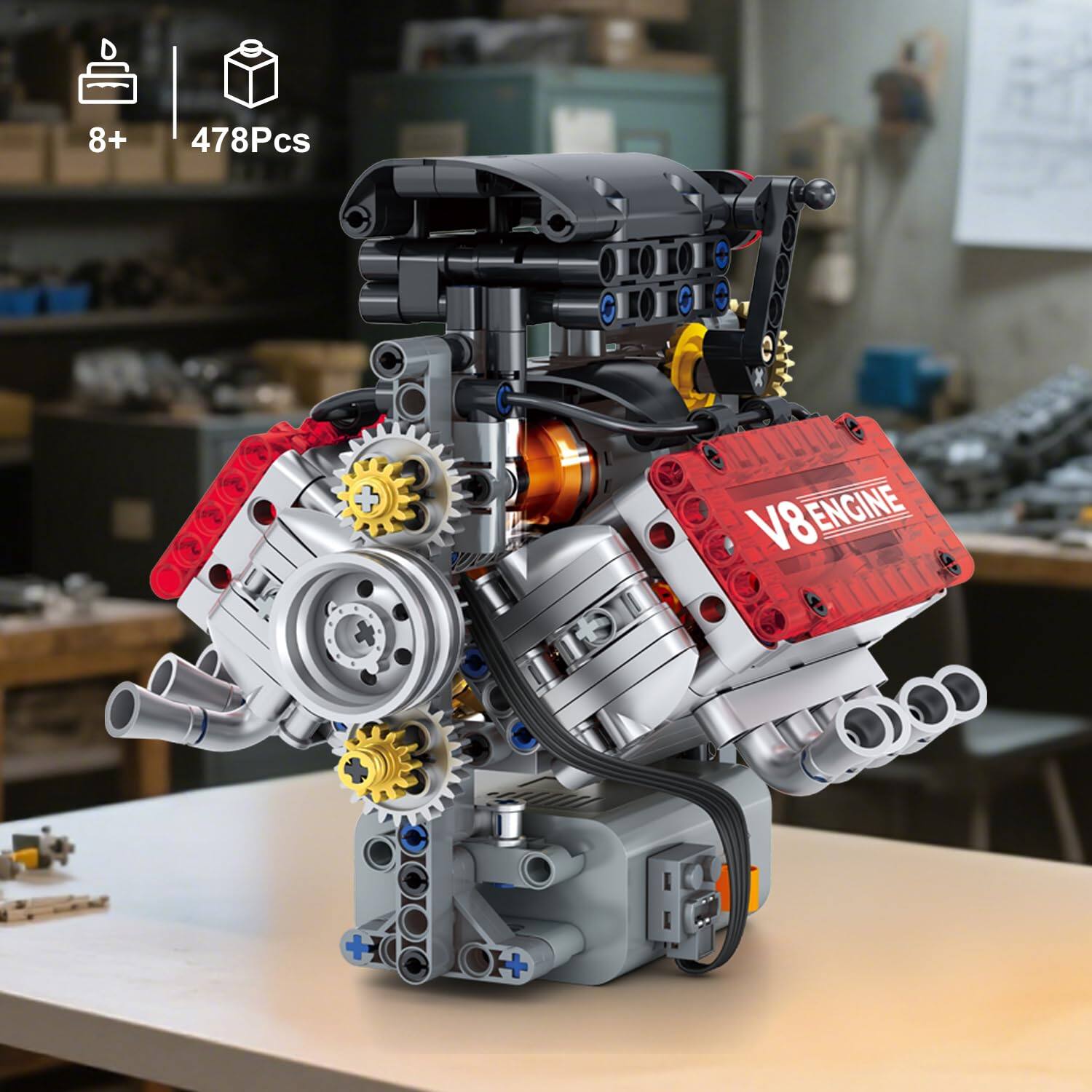 8+  
478Pcs  
V8 ENGINE