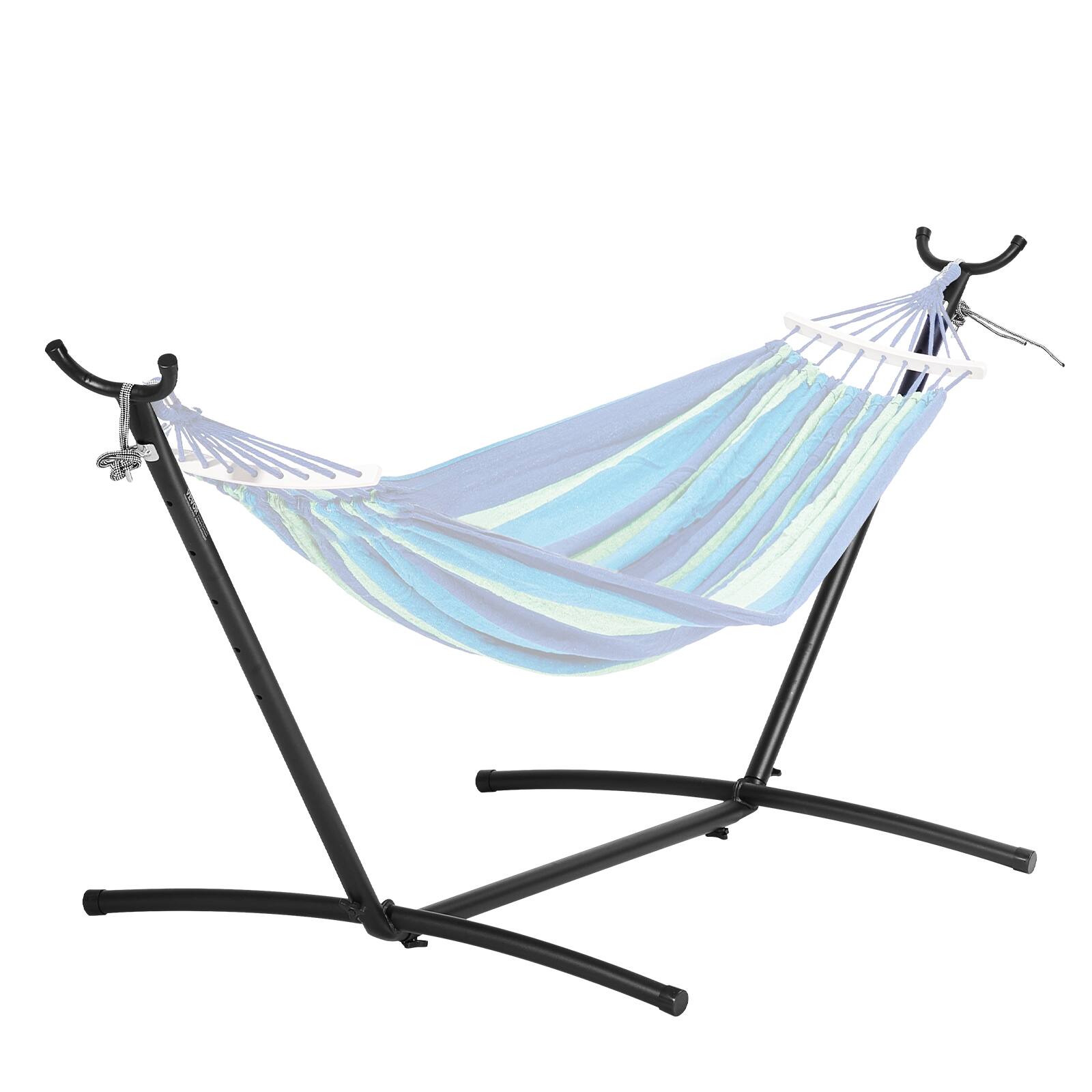 Alt View 5. VEVOR - Portable Hammock Stand, 450lbs Capacity Steel Hammock Stand for 2 Person, Heavy Duty Adjustable Hooks Hammock Frame - Black.