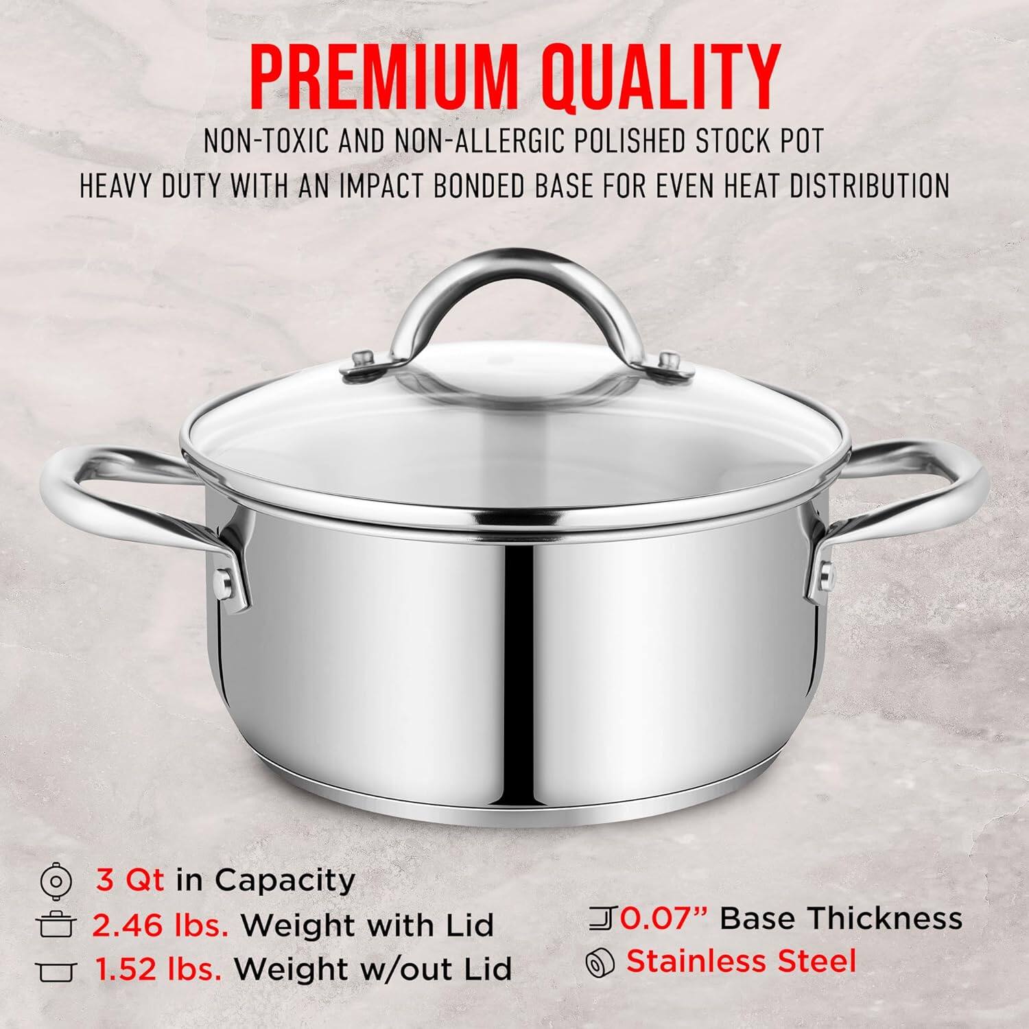 Heritage Steel 3 Quart Saucepan With Lid