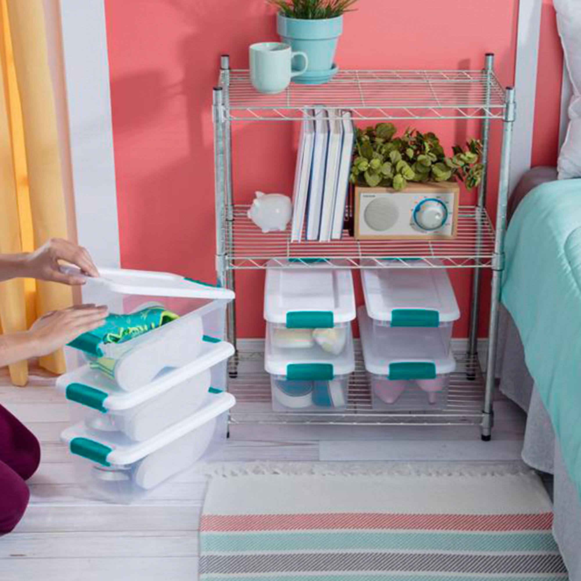 Alt View 8. Sterilite - Sterilite 15 Qt Stackable Storage Boxes & 6 Qt Organizing Bins, 12 Pack Each.