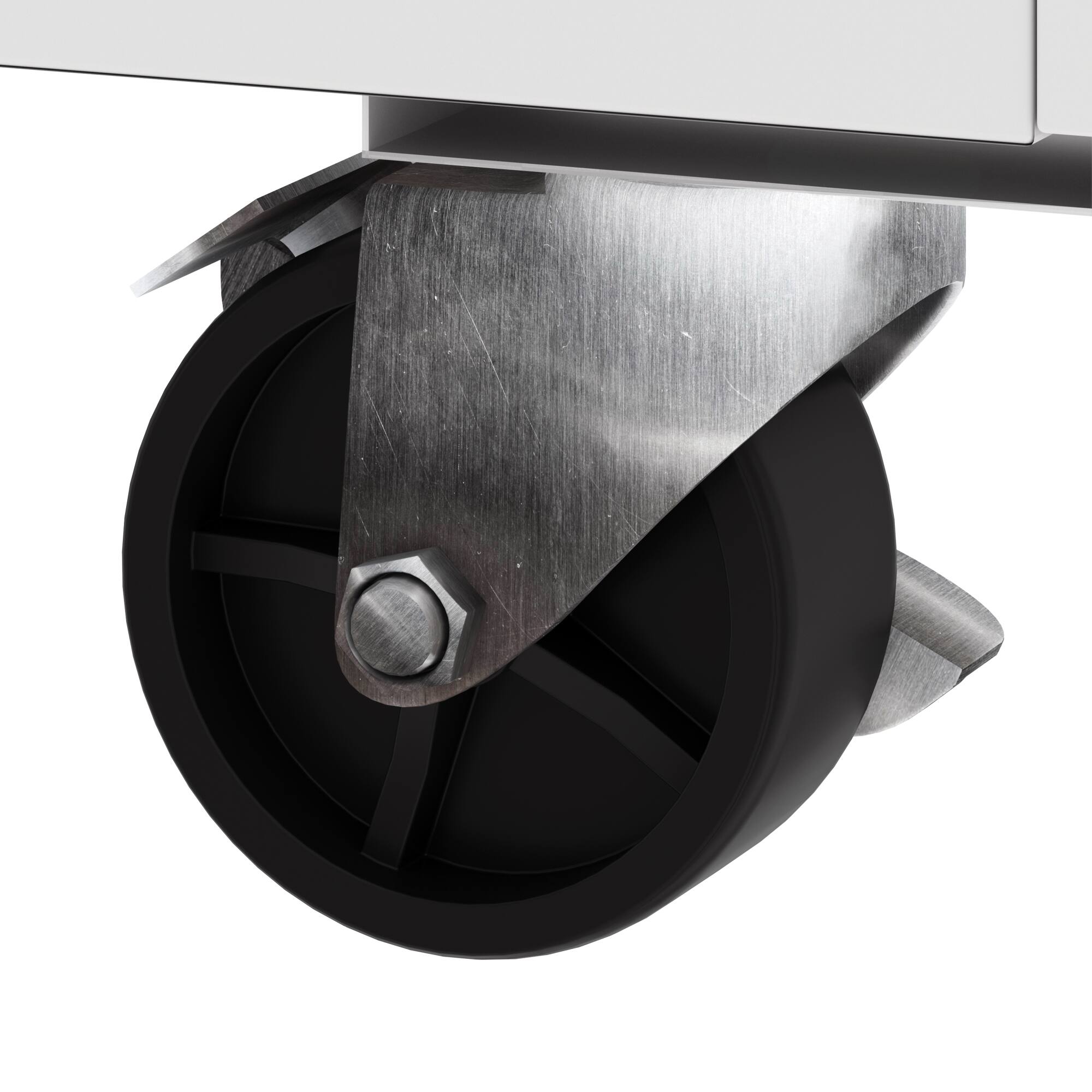 Alt View 8. Koolmore - 58 in. Commercial Milk Cooler for School and Cafeteria, 16 Crate Capacity with Heavy Duty Casters - White and Stainless-Steel.