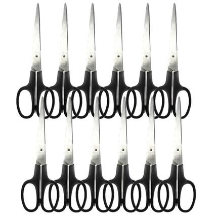 Front. Charles Leonard - Stainless Steel Shears, 7" Straight, Pack of 12.