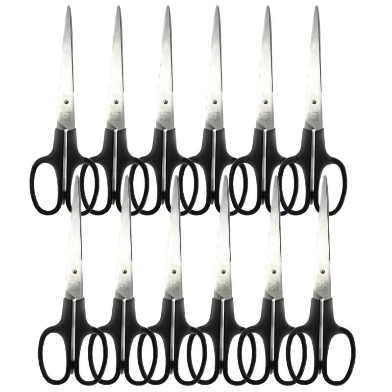 Front. Charles Leonard - Stainless Steel Shears, 7" Straight, Pack of 12.