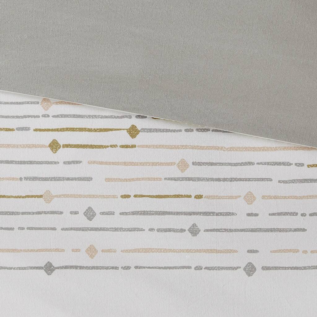 Alt View 5. Gracie Mills - Gracie Mills Hogan Boho Chic Cotton Duvet Cover Set with Tassels - Off White/Gray.