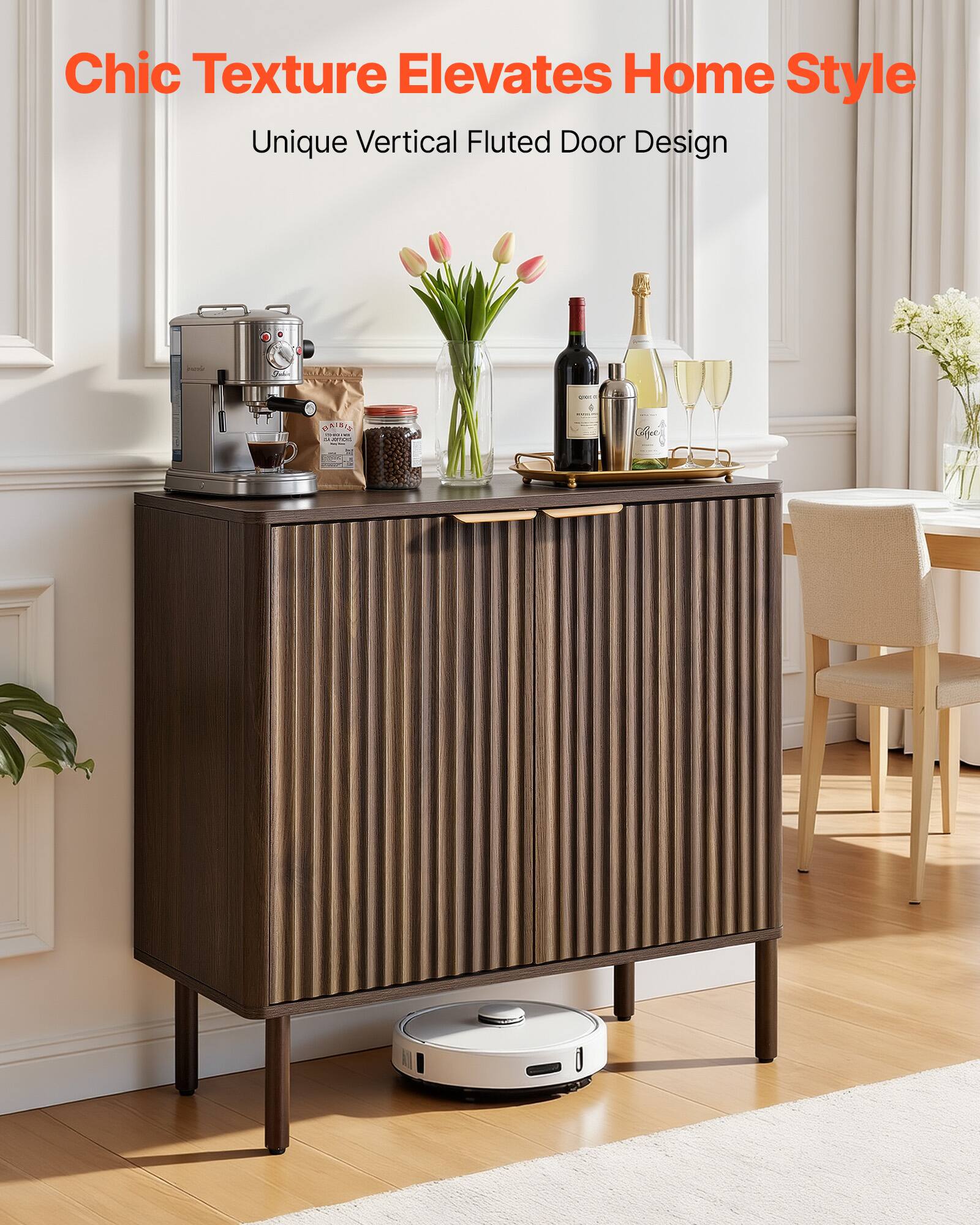 Chic Texture Elevates Home Style  
Unique Vertical Fluted Door Design