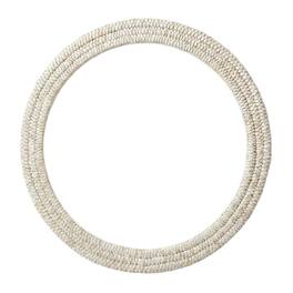 Elegant Decor - Round Cornhusk Mirror 36x36 - Linen White