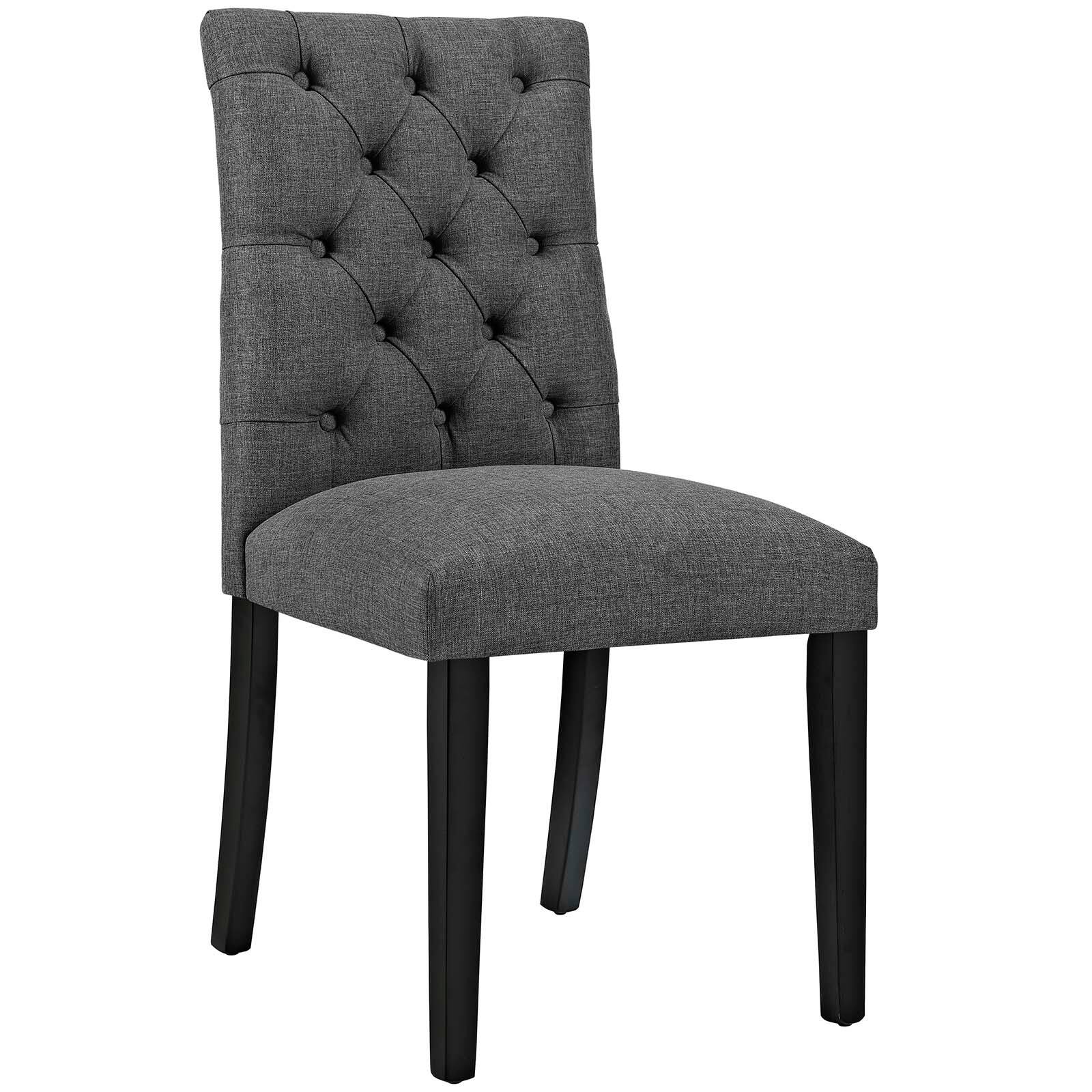 Left. Modway - Duchess Fabric Dining Chair Set of 2 by Modway - Gray.
