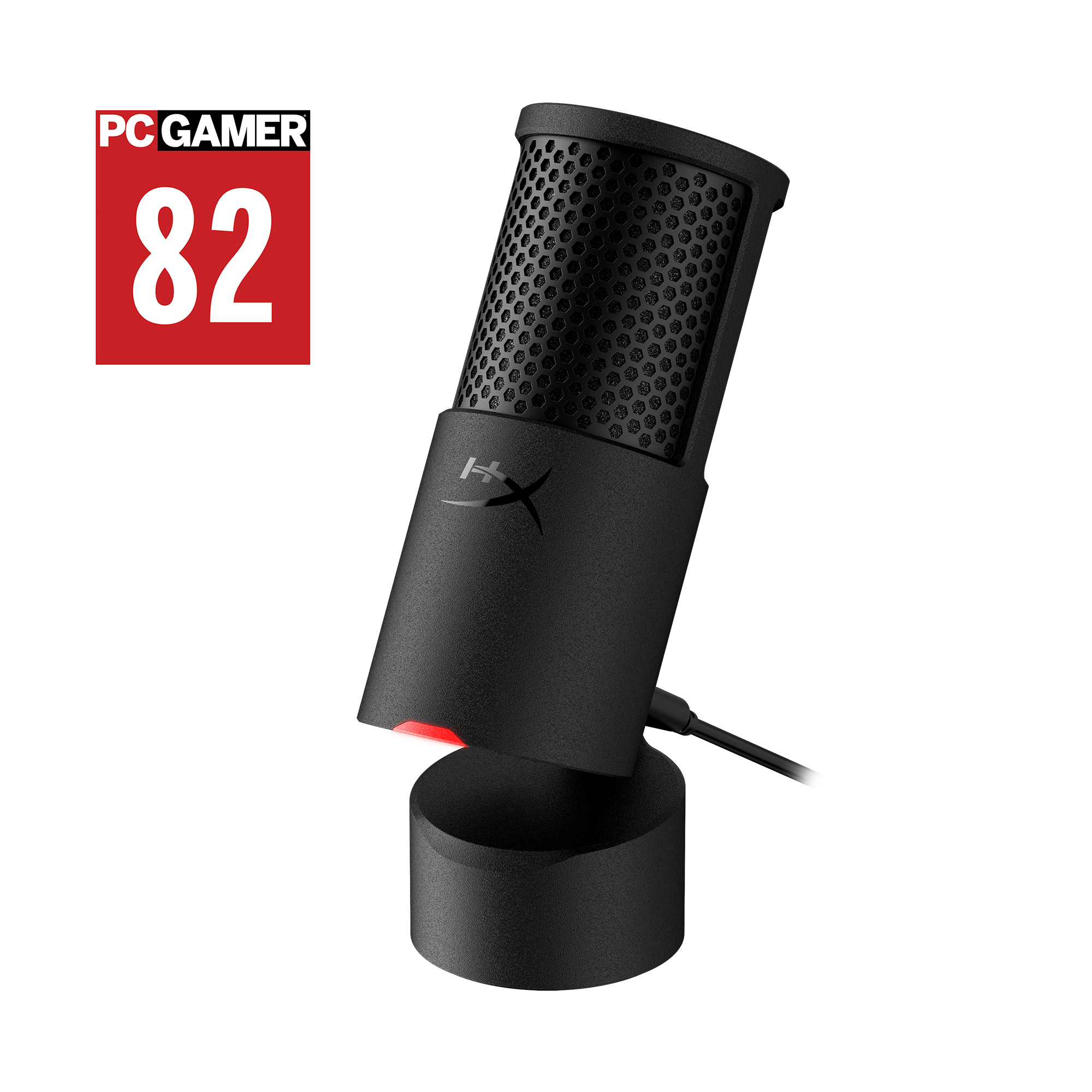 Angle. HyperX - SoloCast 2 Wired Cardioid USB-C Condenser Gaming Microphone - Black.