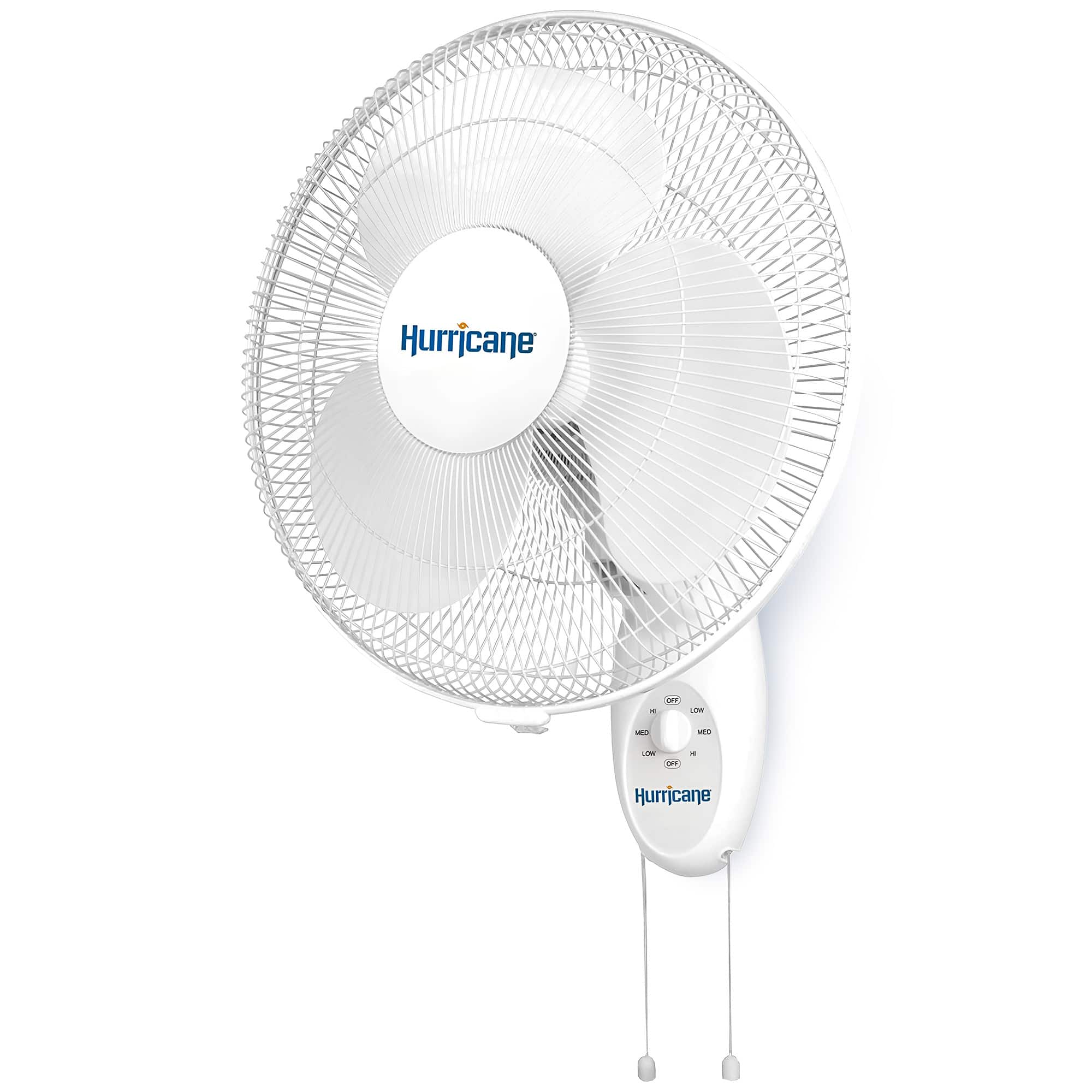 Hurricane - Supreme 16 Inch 90 Degree Oscillating 3 Speed Wall Mounted Fan - White
