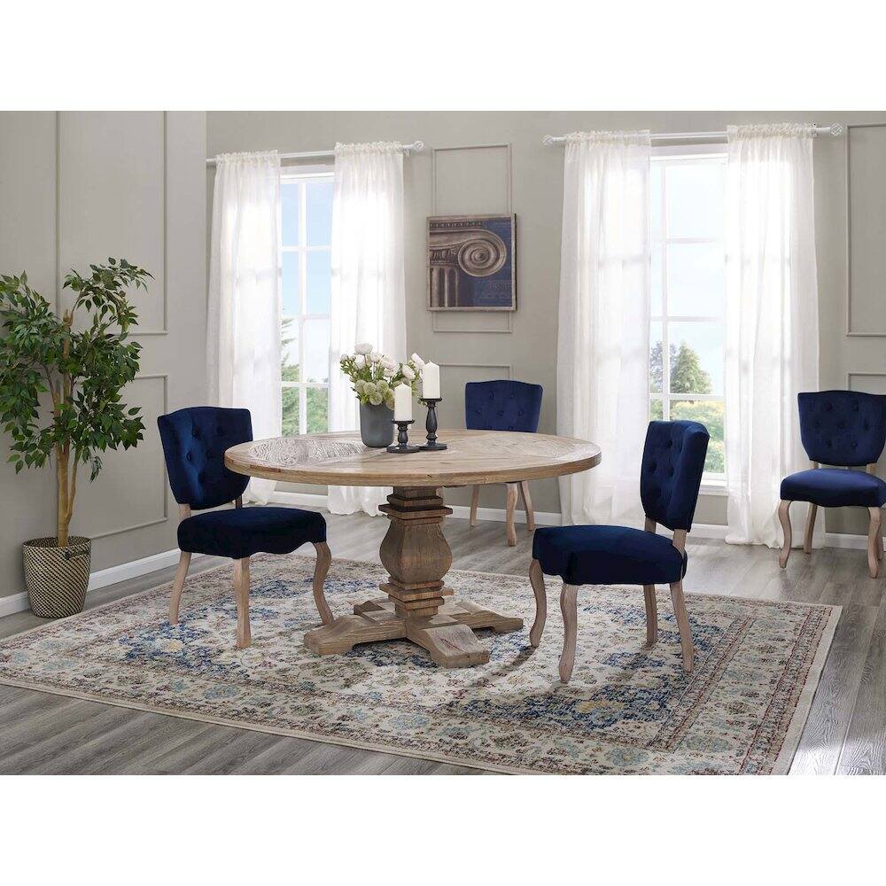 Alt View 3. Modway - Column 59" Round Pine Wood Dining Table - Brown.